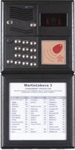 KARAT vertikálne antika strieborná - elektrický vrátnik kódová voľba s kamerou s čítačkou BES a popisom